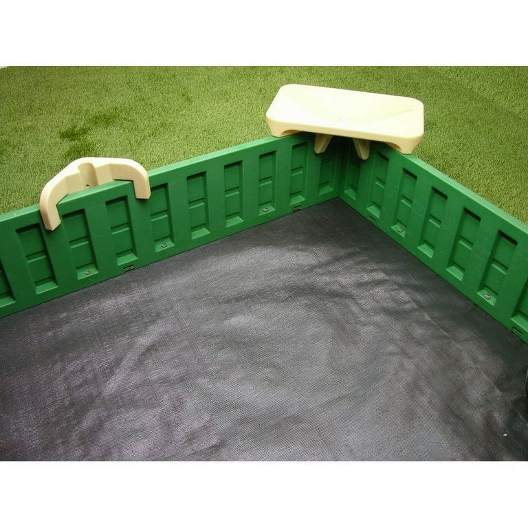 SandLock 5'x5' Square Sandbox with Cover, Corner Seats, and