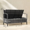 thumbnail image 2 of CoSoTower Banc de Rangement Extérieur de 33 Gallons, Banc de Terrasse en Osier avec Coussin, Gris, 2 of 7