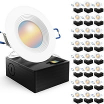 Sunco 24 Pack 3 Inch Recessed Lighting LED, Canless Ultra Thin Flush Mount Ceiling Fixture Light with Junction Box, 550 Lumens, Selectable CCT 2700K/3000K/4000K/5000K/6000K, Dimmable, 6W=50W UL/ETL