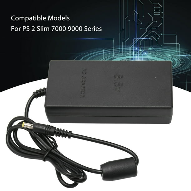 Fuente de alimentación para PS2 Reemplazo Plug and Play Adaptador de CA Cable de cargador para consola PS2 Slim 70000 9000 100‑240V Enchufe de EE. UU.
