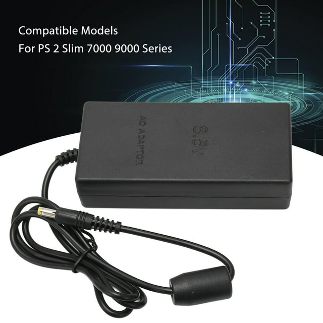 Fuente de alimentación para PS2 Reemplazo Plug and Play Adaptador de CA Cable de cargador para consola PS2 Slim 70000 9000 100‑240V Enchufe de EE. UU.