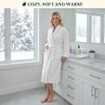 thumbnail image 5 of PAVILIA White Women Robe Fleece Plush Soft, Fluffy Fuzzy Cozy Warm Lightweight Bathrobe, Shower Spa House Long Robe for Women, S/M, 5 of 9