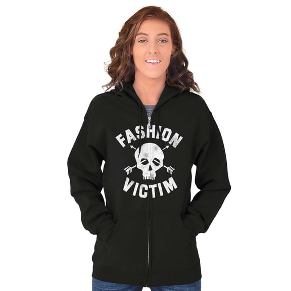 Victim Cute Edgy Confidence Style Womens Plus Size Graphic Zipper Hoodie Brisco Brands 2X