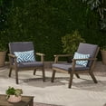 thumbnail image 2 of GDF Studio Avacyn Outdoor Acacia Wood Club Chairs with Cushions, Set of 2, Gray and Dark Gray, 2 of 11