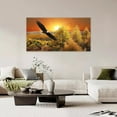 thumbnail image 4 of HFDF Wall Art Canvas Painting Seaside Sunset over the beaches 1 Piece blue sea view Ocean Picture Poster Printand Stretched for Living Room Bedroom Kitchen Office 18x12inch Framed, 4 of 6