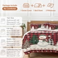 thumbnail image 6 of Christmas Snowman Bedding Duvet Cover Set Full Size 4 Pieces Xmas Tree Snowflake Red Plaid Bedding Set with Zipper Closure, 1 Comforter Cover 86x86 Inches 1 Flat Sheet & 2 Pillow Cases, 6 of 7
