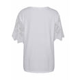 thumbnail image 4 of Enwejyy Womens Summer Lace Stitching Short Sleeve V-Neck Solid Color Casual Basic T-Shirts Plus Size S-5XL, 4 of 4
