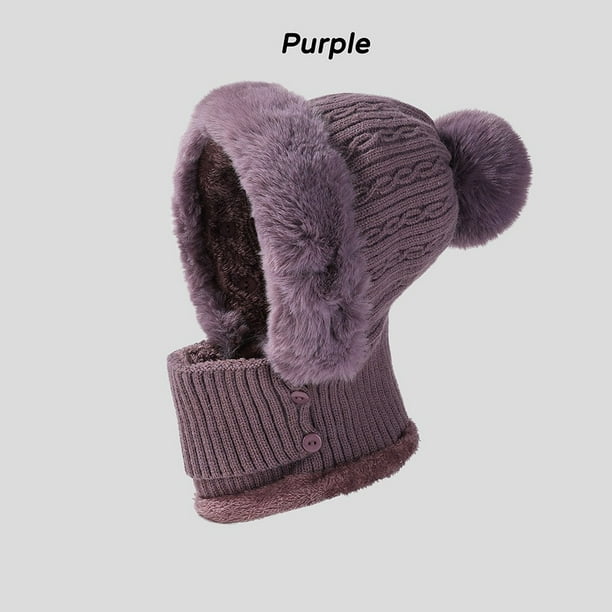 Yhmxh Gorro de invierno de lana con cuello de una pieza