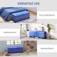 thumbnail image 5 of HOMCOM Storage End of Bed Bench, Upholstered Bench with Steel Frame, Blue, 5 of 9