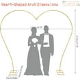 thumbnail image 4 of 8.7*7.7ft Wedding Arch Rack Heart-Shaped Flower Frame Stand Gold Party Backdrop Rack Decor, 4 of 32