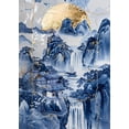 thumbnail image 1 of Retro Abstract Blue and White Porcelain Landscape Mountains and Rivers Canvas Printing Home Wall Decoration Frameless Painting50 x 70 cm, frameless,SKU-21, 1 of 7