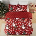 thumbnail image 4 of Christmas Duvet Cover Queen Size - Christmas Soft Holiday Printed Duvet Cover Set - Holiday Bedding Collection, Includes with 3 Piece (2 Pillow Shams,1 Duvet Cover), 4 of 9