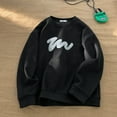 thumbnail image 5 of Mens Suede Crew Neck Pullover Fashion Foaming Printed Top, 5 of 5