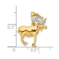 thumbnail image 2 of 18mm 14k and White Rhodium Sparkle-Cut 3d Moose Pendant Necklace Pendant for Women - 3.7 Grams, 2 of 2
