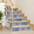 thumbnail image 4 of Mi Alma Abstract Blue White Tile Stickers - Removable Vinyl 4x4, 24 pcs, 4 of 11