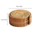 thumbnail image 2 of Handmade Rattan Insulation Mat Table Mat Anti Scald Round Bowl Mat Dish Mat Tea Set Accessories Tea Mat Cup Mat Saucer, 2 of 3