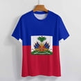 thumbnail image 3 of Haiti Flag Design Women's Short Sleeve Tops Casual Blouses T Shirt, 3 of 6