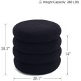 thumbnail image 3 of Boucle Ottoman with Storage Black, Small Round Footrest Stool with Removable Lid, Upholstered Sherpa Vanity Chair for Bedroom Entryway, 3 of 13
