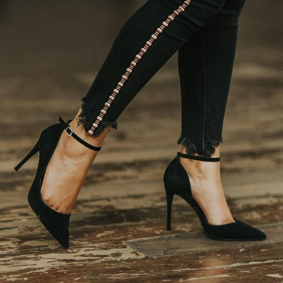 BESTONZON Detachable Ankle Straps PU Material for High Heels Anti-Drop 3Sets