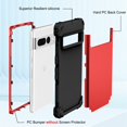 thumbnail image 5 of Mantto for Google Pixel 7 Pro Case, 3 in 1 Heavy Duty Rugged Hybrid Anti Slip Shockproof Hard PC Cover Soft Silicone Bumper Non-Slip Protective Phone Case Cover for Google Pixel 7 Pro, Red, 5 of 7
