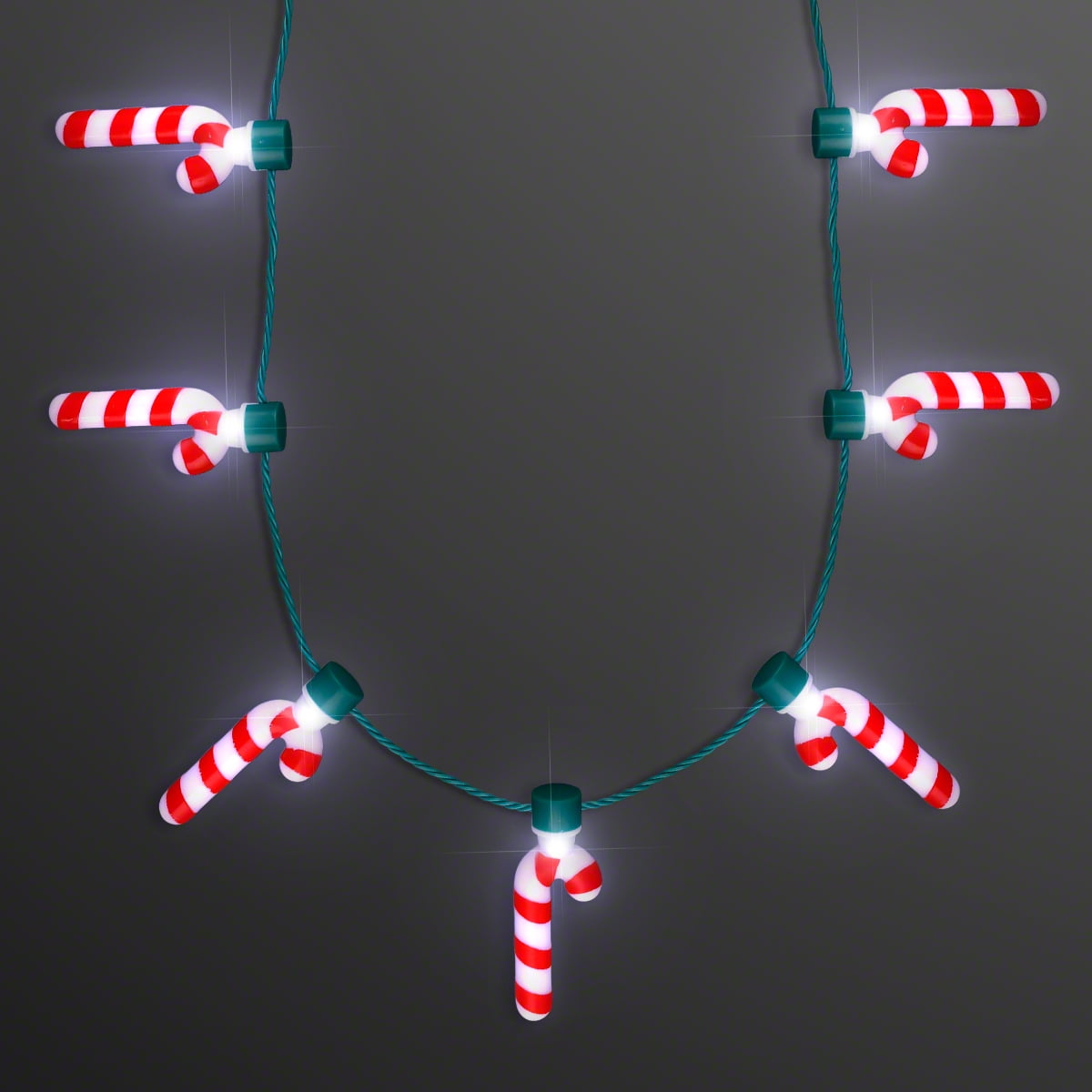 Christmas LED Candy Canes Light Up Necklace
