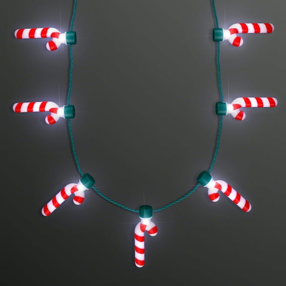 Christmas LED Candy Canes Light Up Necklace