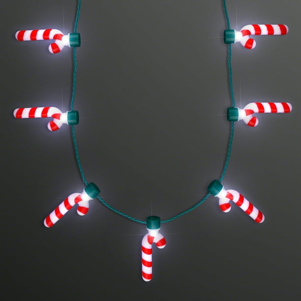 Christmas LED Candy Canes Light Up Necklace