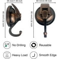 thumbnail image 4 of Heavy Duty Vacuum Suction Shower Hooks, Glass Suction Cup, for Bathroom Robe and Garland Decoration (2 Pack, Antique Brass), 4 of 7