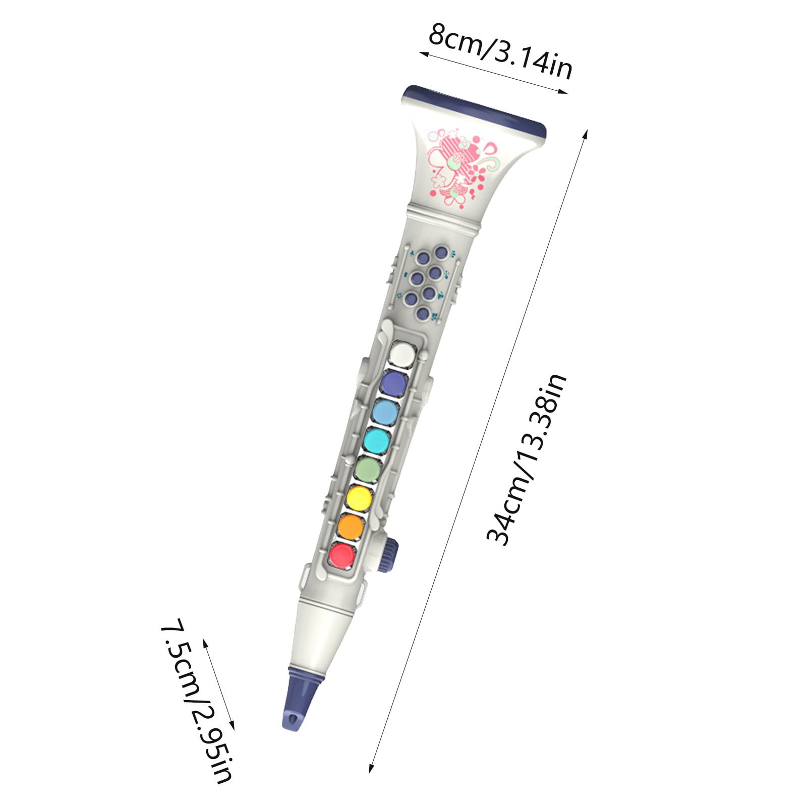 bxhwj Childrens Wind Instrument Toy, Simulation Clarinet with Light Effects and Sound, Educational Breathing Exercise Musical Toy, Kids Trumpet with Included Music Score Cards for Beginners