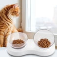 thumbnail image 2 of Cuenco doble protector ajustable para cuello de gato y mascota, 20°, con soporte, alimentador de agua y comida transparente, 2 of 8