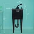thumbnail image 2 of TEHILA Black Freestanding Floor Mount Space Saver Utility Sink with Black Faucet for Laundry Room, 2 of 10