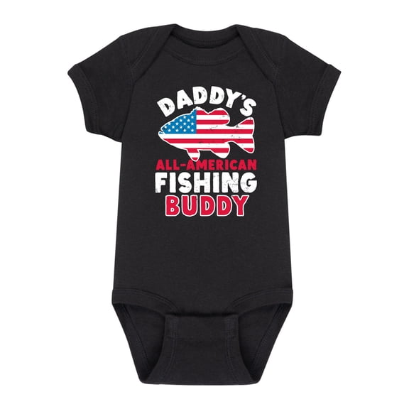 Instant Message - Celebrate Family - Daddy's All American Fishing Buddy - Infant Baby One Piece
