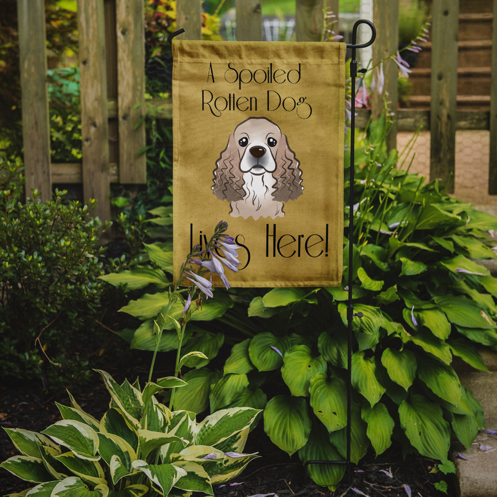 Caroline's Treasures BB1464GF Cocker Spaniel Spoiled Dog Lives Here Flag Garden Size , Small, multicolor