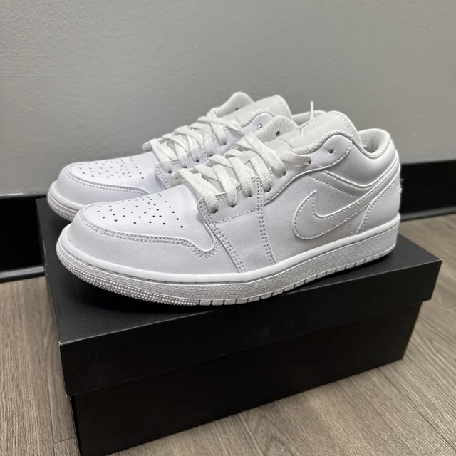 Ni-k-e Air Jordan 1 Low 2022 AJ1 Triple White Men Casual Shoes Sneakers 553558-136