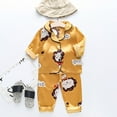 thumbnail image 2 of Ruyang Kids Cartoon Bunny Satin Pajama Set Easter Day Sleepwear Long Sleeve Button Down Nightshirt Pants 2Pcs Outfits, 2 of 6