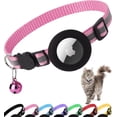 thumbnail image 1 of Collar para gatos Dgerp Airtag Breakaway Reflective con campana rosa, 1 of 7