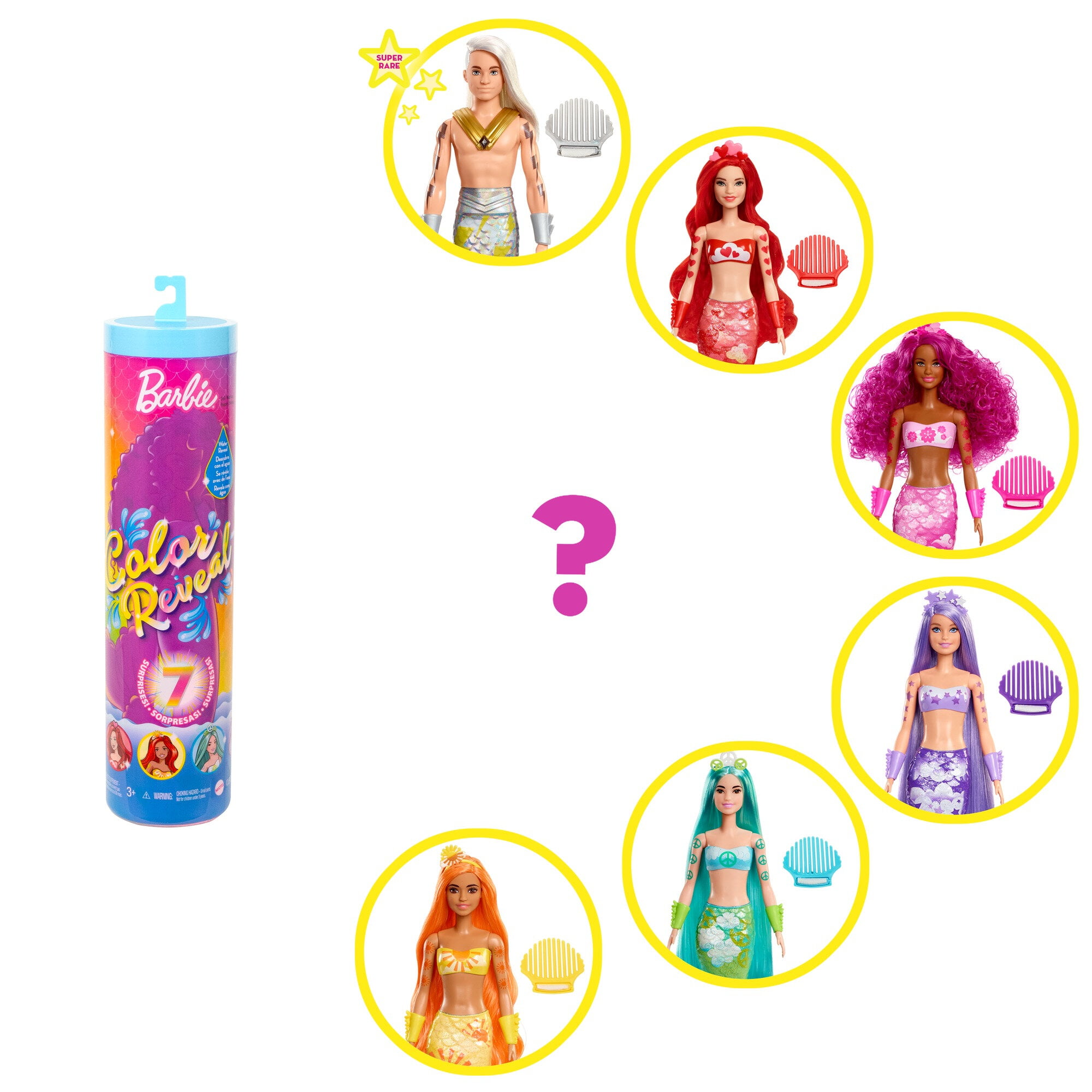 Barbie Color Reveal Doll Themed Mermaids Doll Temperature