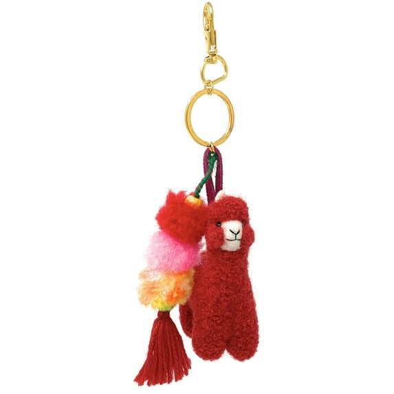 Inca Fashions - Alpaca Figure with Pom Pom Bag Charm & Keychain