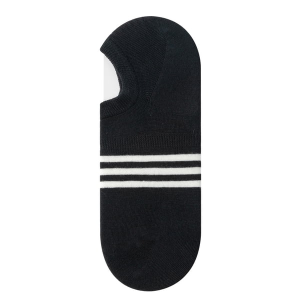 Xiao Hua 3 pares de calcetines invisibles para hombre, antideslizantes, de silicona, que absorben la humedad, de corte bajo, informales, negros