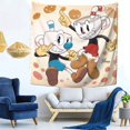 thumbnail image 7 of The Cuphead Show Tapestry Wall Hanging Wall Art Decor Wall Tapestry for Living Room Bedroom Dorm 59x59 inch, 7 of 7