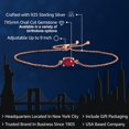 thumbnail image 2 of Gem Stone King 18K Rose Gold Plated Silver Ruby Red Mystic Topaz Solitaire Bracelet for Women (0.80 Cttw, Oval Cut 7x5mm), 2 of 6
