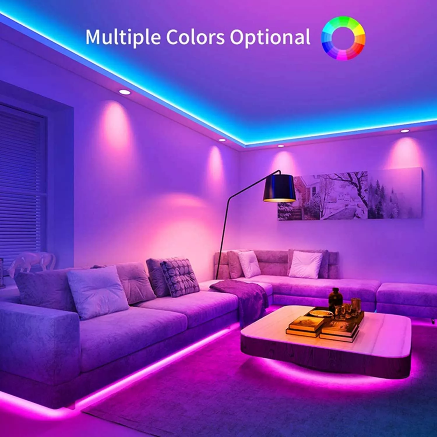 50FT RGB 5050 450LEDS Flexible LED Strip Lights Music Sync RF Remote Controller