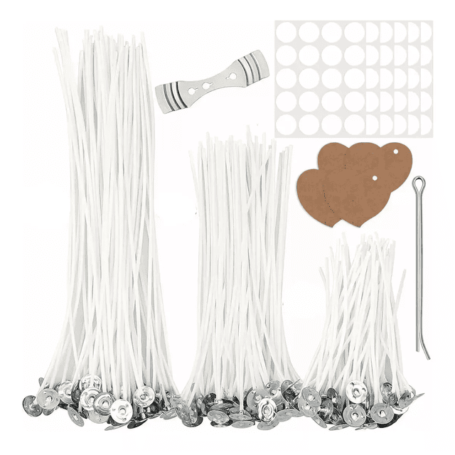 150 Piezas Mecha Accesorios Suministros Para Hacer Velas Blanco MALUBERO Algodón Puro