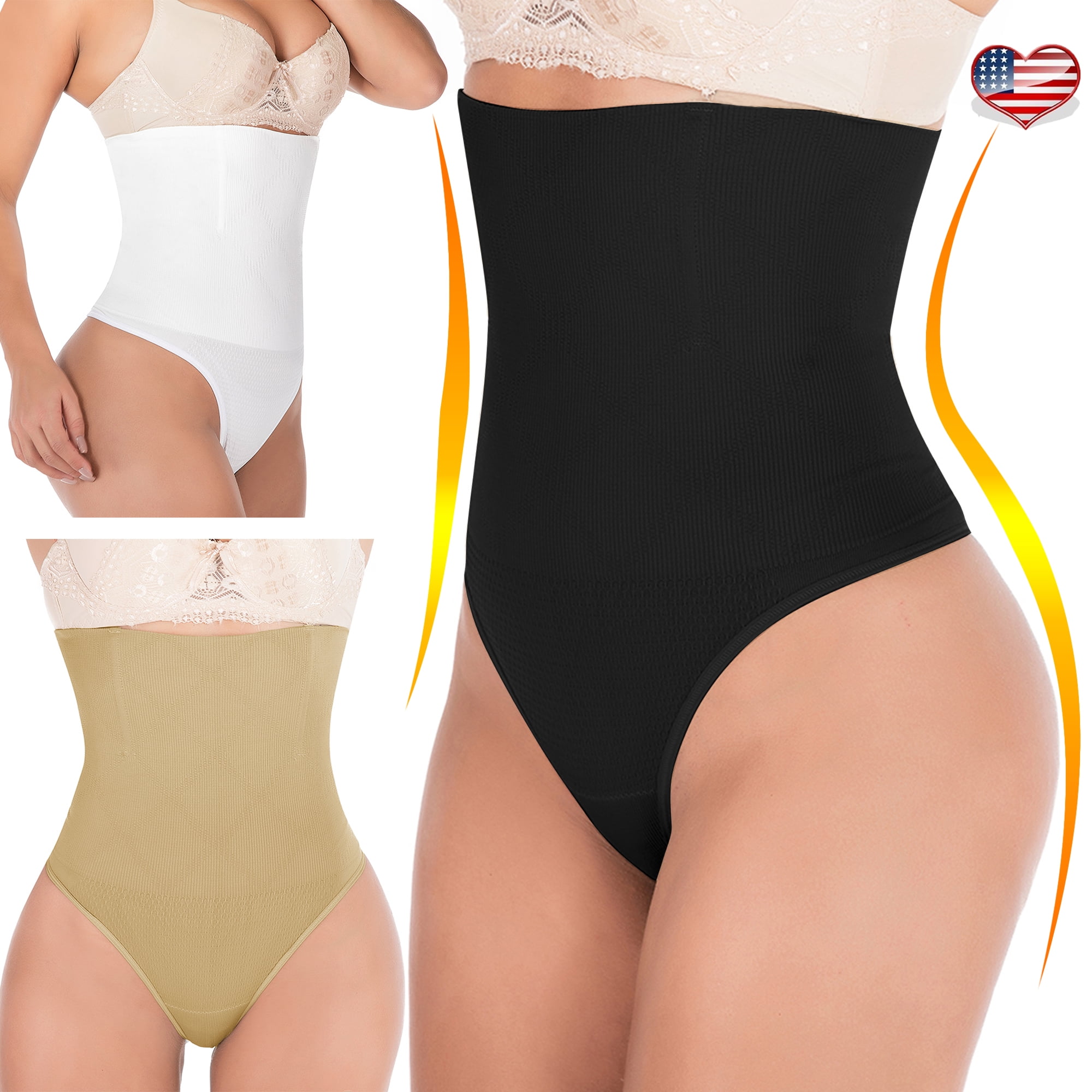 Women Tummy Control Underwear High Waisted Shaping Panties Body Shaper,  White, XL/2XL 