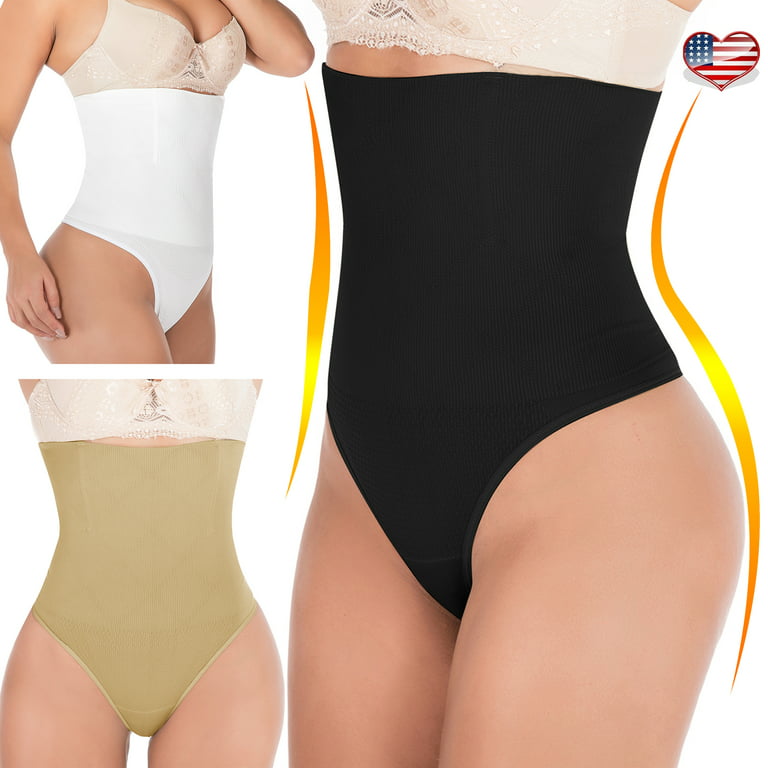 Women Tummy Control Underwear High Waisted Shaping Panties Body Shaper,  White, 3XL
