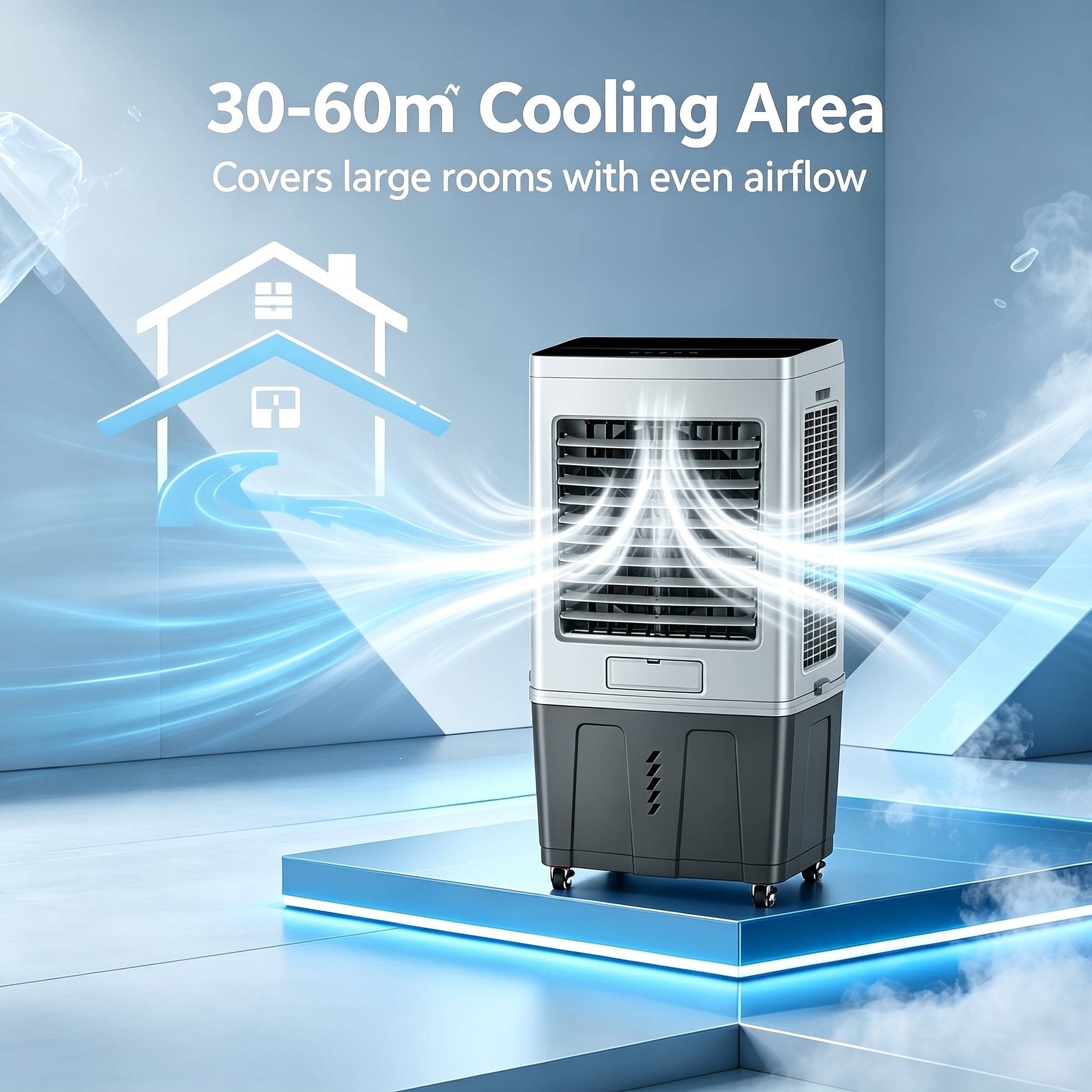 Portable Air Conditioners,7000 CFM Swamp Cooler with3 Speed, 120°Swing, 7.5H Timer, 13.74-Gallon Water Tank Evaporative Air Cooler Long Cooling for Garage, Yard, Indoor