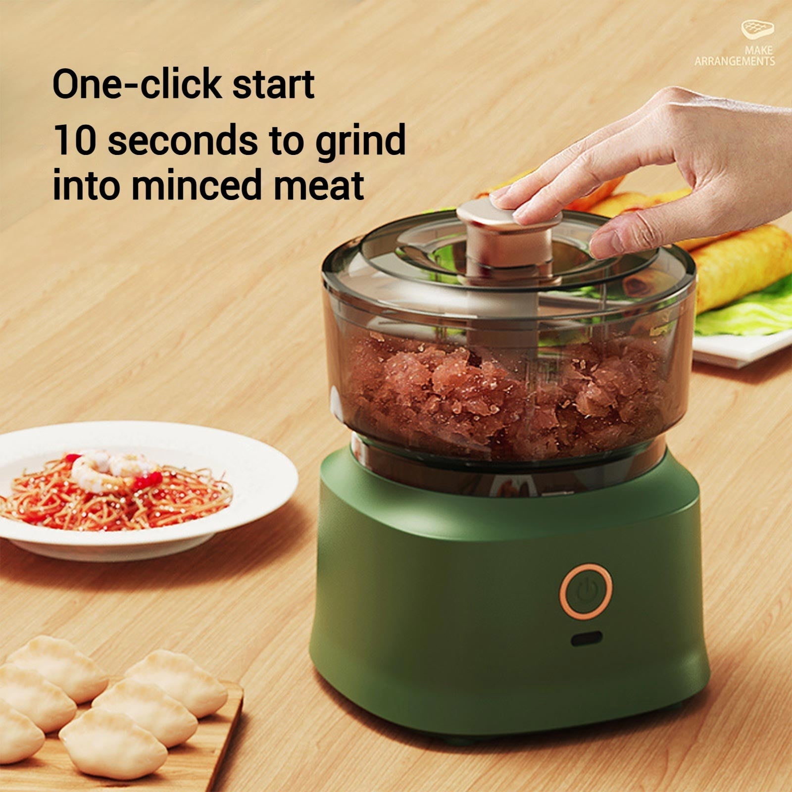 General Food Processor With Meat Grinder Vegetable Cutter Mini Chopper Double Layer Powerful Copper Motor Garlic