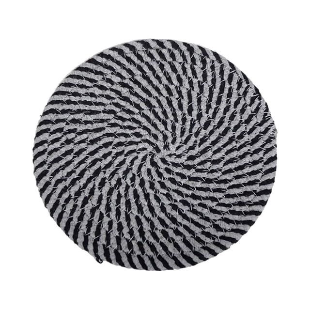 Wosthever Woven Coaster Household Round Mug Placing Cushion Mats Mat Insulated Tableware Thickened Heat Table Cup for Home Bar Mostrada Gris oscuro