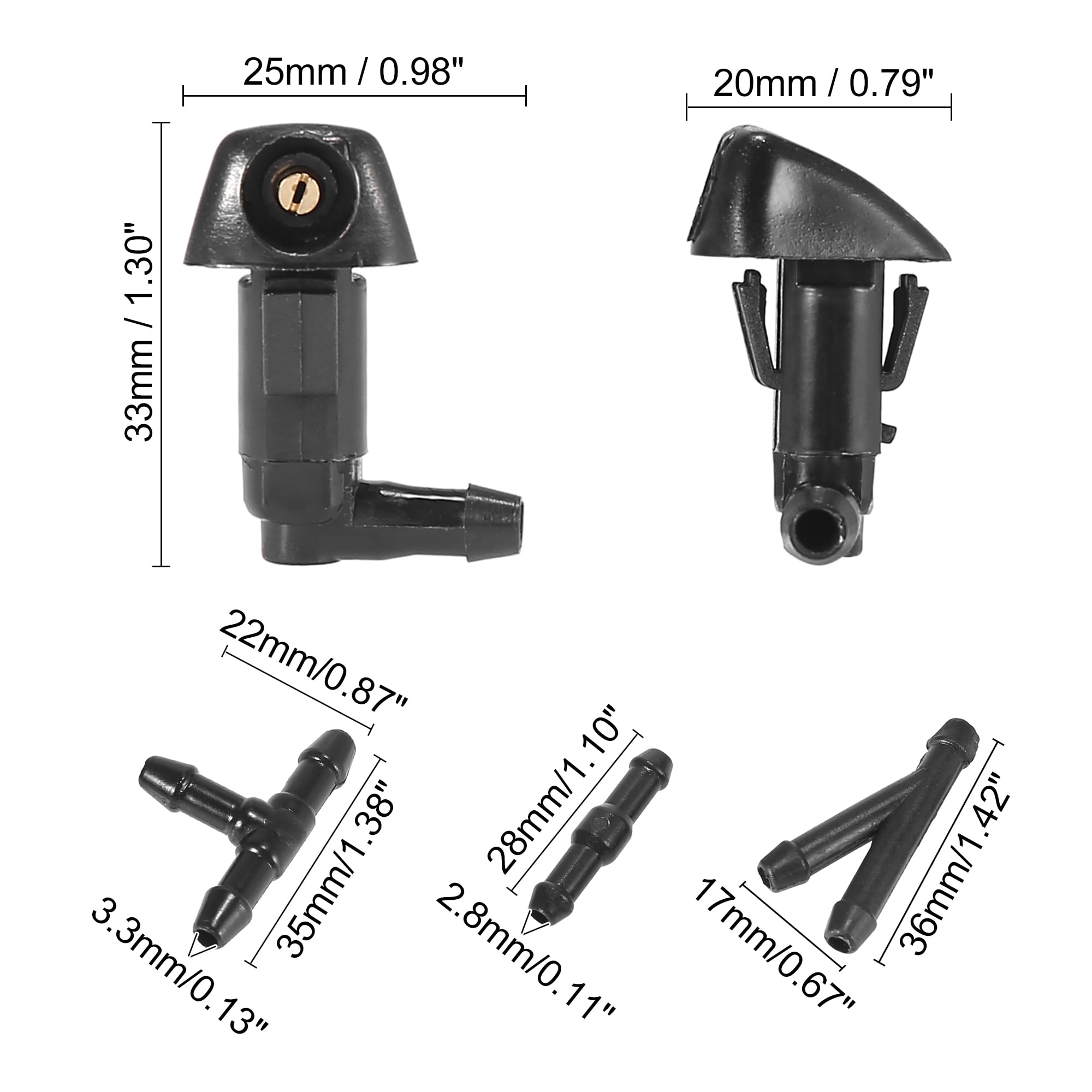 Unique Bargains Front Windshield Washer Nozzle Sprayer Kit for Honda Accord