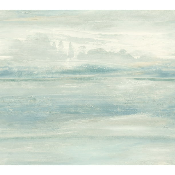 York Peel and Stick Wallpaper Soothing Mists Scenic Blue PSW1099RL